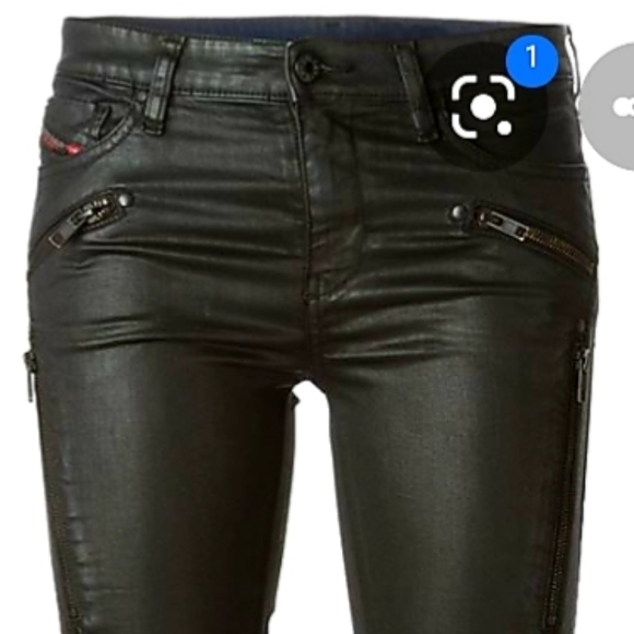 🆕️ Diesel Skinzee Sp Black Waxed Jogg Jeans Sweat - Picture 6 of 8